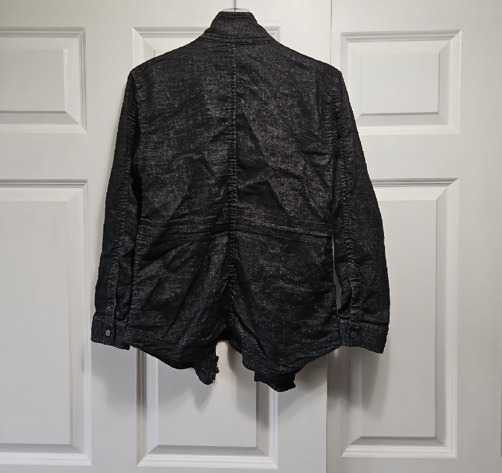 Eileen Fisher Black Military Jean Jacket - Picture 2 of 9